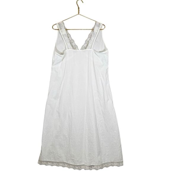 Vintage White Lace Nightgown Ballet Length Cottagecore Sleeveless | M/L - Picture 8 of 8